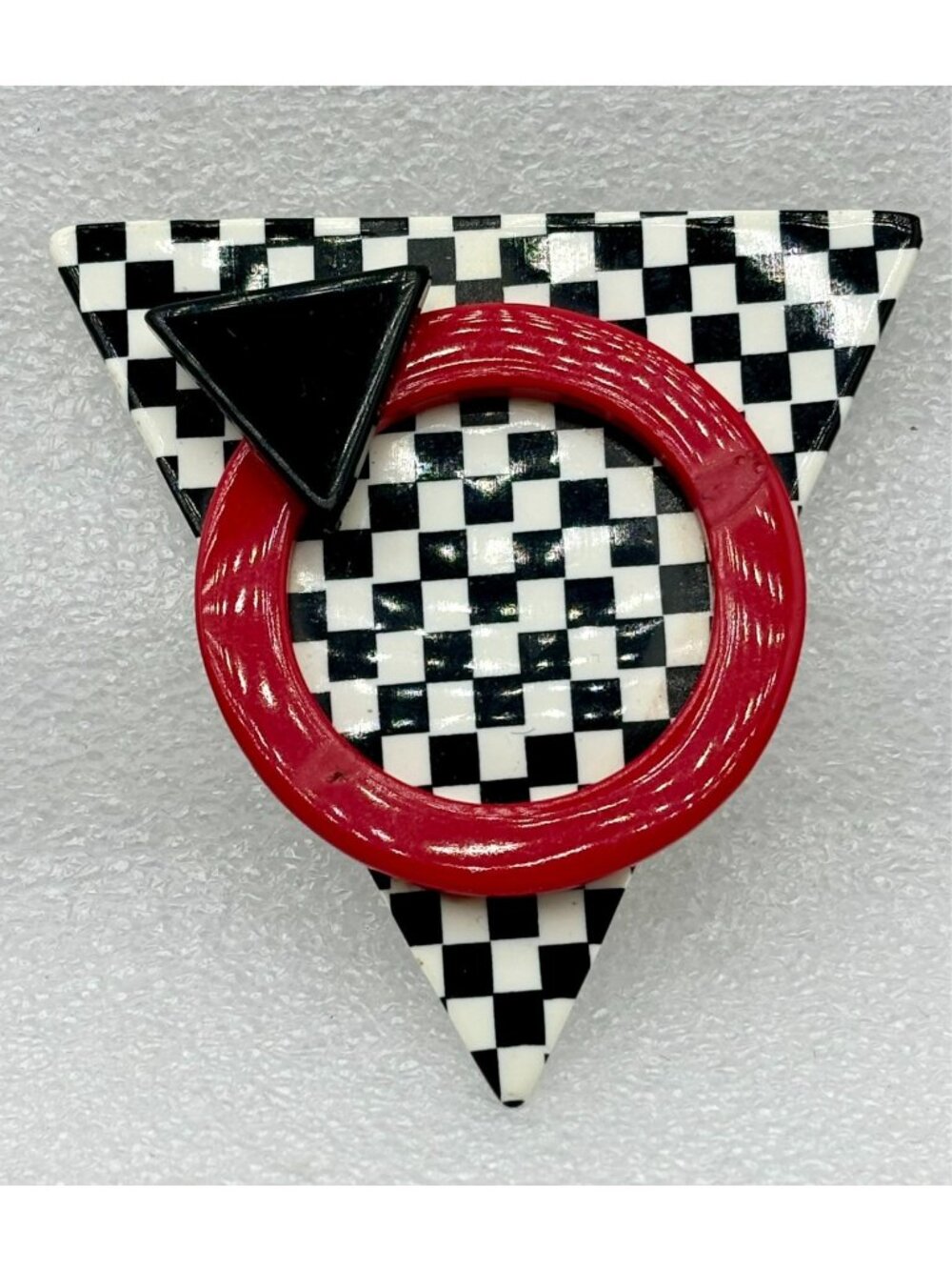 1970s Lucite Modernist Geometric Brooch